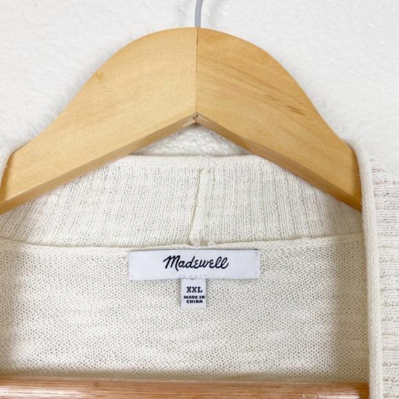 Madewell Bradley Cardigan Sweater in Antique Cream Size XXL - Picture 4 of 6